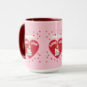 Valentine Lambs Liebe Zwei-Tone-Tasse Tasse (Vorderseite Links)