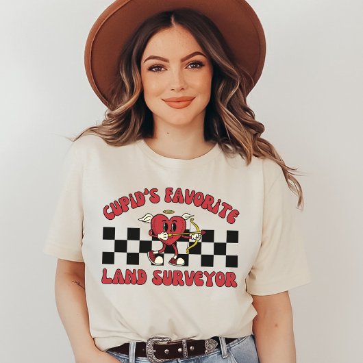 Valentine Land Surveyor Kartografy Valentinstag T-Shirt