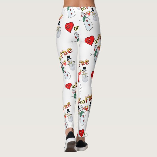 Valentine Leggings Long Snowman Fire (Rückseite)