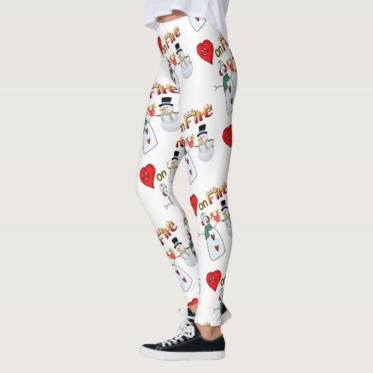 Valentine Leggings Long Snowman Fire (Links)