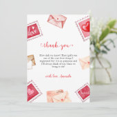 Valentine Letter Briefmarke Sweetheart Baby Dusche Dankeskarte (Stehend Vorderseite)