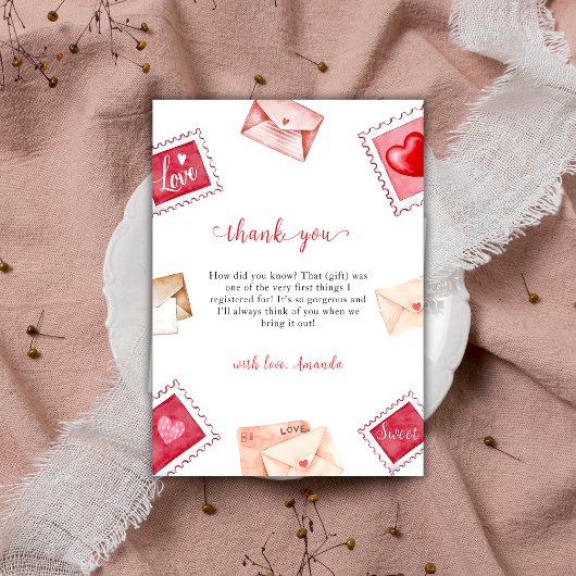 Valentine Letter Briefmarke Sweetheart Baby Dusche Dankeskarte