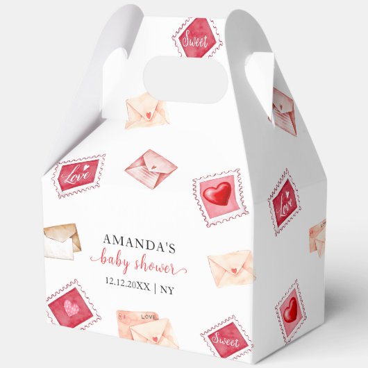 Valentine Letter Briefmarke Sweetheart Baby Dusche Geschenkschachtel (Vorderseite)