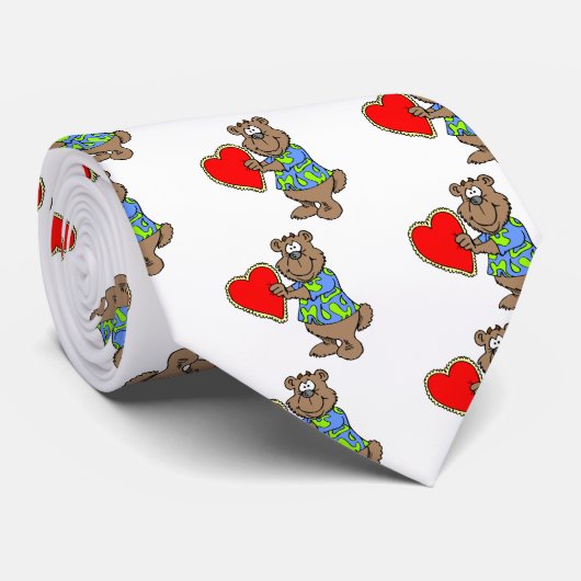 Valentine Liebe Bear Krawatte (Gerollt)