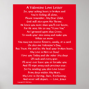 Valentine-Liebe-Buchstabe Poster