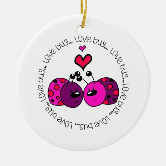 Valentine Liebe Bug Keramik Ornament (Vorne)