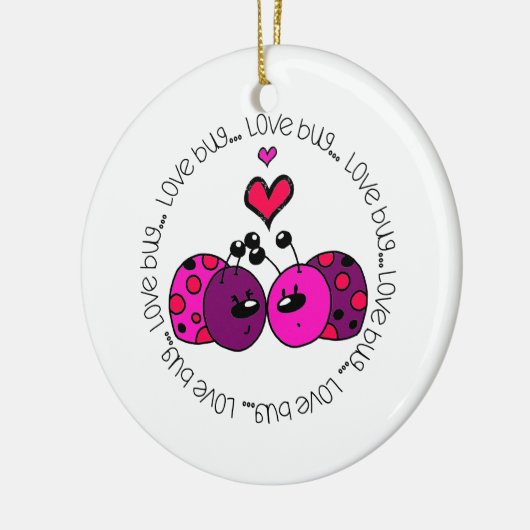 Valentine Liebe Bug Keramik Ornament (Links)