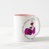 Valentine Liebe Bug Zweifarbige Tasse (VorderseiteRechts)