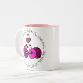 Valentine Liebe Bug Zweifarbige Tasse (Vorderseite Links)