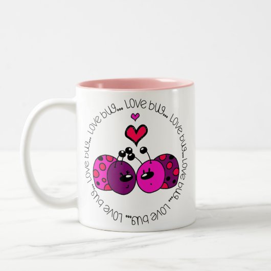 Valentine Liebe Bug Zweifarbige Tasse (Links)