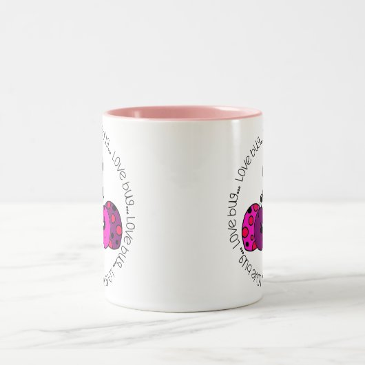 Valentine Liebe Bug Zweifarbige Tasse (Mittel)