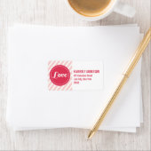 Valentine Liebe Circles Pink Stripes Address Label Adressaufkleber (Insitu)