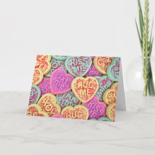 Valentine Liebe Cookies Feiertagskarte (Vorderseite)