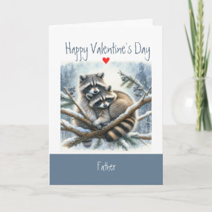 Valentine Liebe Fun Raccoon Kisses Pater Feiertagskarte