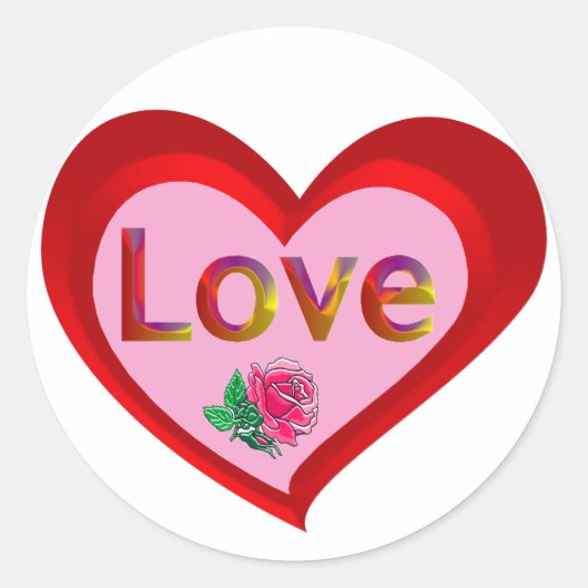 Valentine Liebe Heart Stickers (Vorderseite)