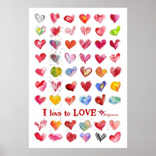 Valentine Liebe Hearts Poster (Vorne)