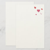 Valentine Liebe Herz Briefpapier (Vorne/Hinten)