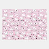Valentine Liebe Herz Buchstaben und Pfeile Geschenkpapier Set (Vorderseite)