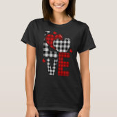 Valentine Liebe Herz gestreift Kariert T-Shirt (Vorderseite)