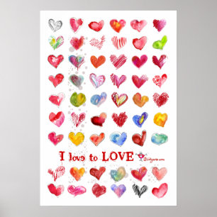 Valentine-Liebe-Herz-Plakat Poster