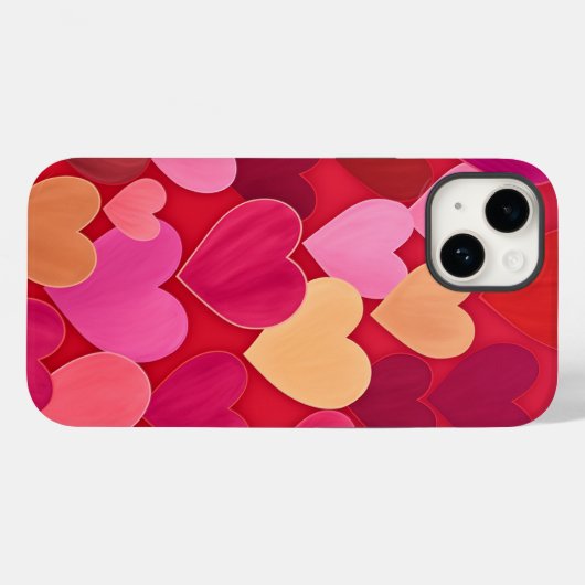 Valentine Liebe Herz rosa Rot Case-Mate iPhone Hülle (Rückseite (Horizontal))