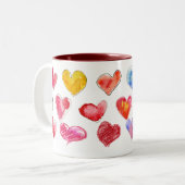 Valentine-Liebe-Herz-Tasse 3 von 4 Zweifarbige Tasse (Vorderseite Links)