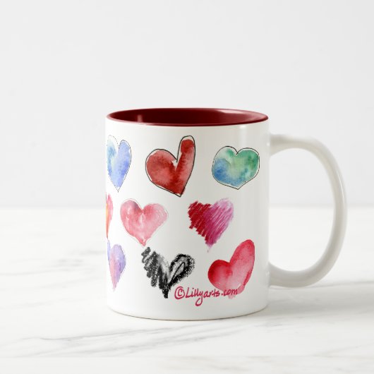 Valentine-Liebe-Herz-Tasse 3 von 4 Zweifarbige Tasse (Rechts)