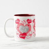 Valentine-Liebe-Herzen kundenspezifische Foto u. Zweifarbige Tasse (Links)