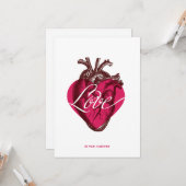 Valentine LIEBE Herzflachkarte. Karte (Vorderseite/Rückseite Beispiel)