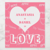 Valentine Liebe Herzklopfpaar Verlobung Weinetikett (Einzelnes Label)