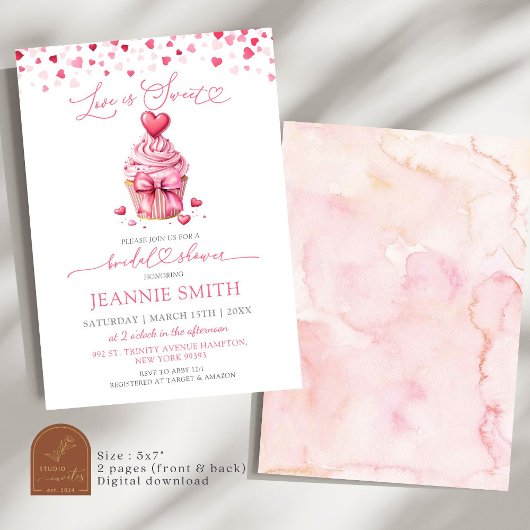 Valentine Liebe ist eine Sweet Bridal Dusche Einla Einladung