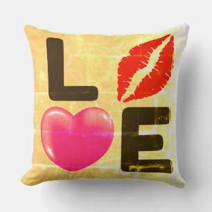 Valentine LIEBE Kiss und Herz Kissen