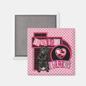 Valentine - Liebe Mops - Mops - Ruffy Magnet (Vorderseite/Rückseite)