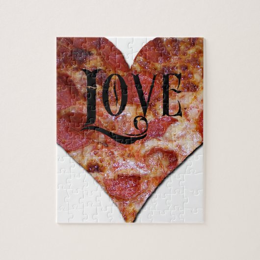 Valentine-Liebe-Pizza Puzzle (Vertikal)