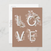 Valentine LIEBE Postkarte (Vorne/Hinten)