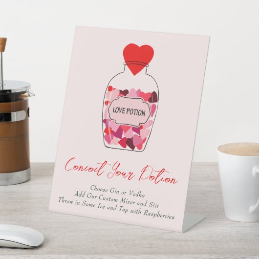 Valentine Liebe Potion Bar Wedding Brautparty Sockelschild (In SItu)