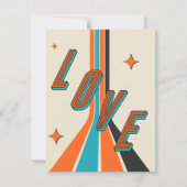 Valentine - Liebe Retro Farbenfroher Streifen - Le Mitteilungskarte (Vorderseite)