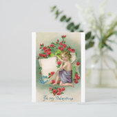 Valentine Liebe Romantische Vintage Postkarte (Stehend Vorderseite)