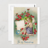Valentine Liebe Romantische Vintage Postkarte (Vorne/Hinten)