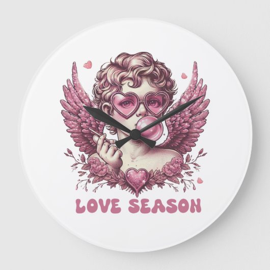 Valentine Liebe Saison Große Wanduhr (Vorderseite)