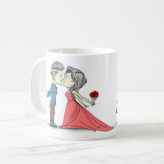 Valentine Liebe Sie Tasse (Vorderseite Links)
