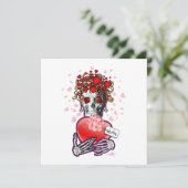 Valentine Liebe Skull Feiertagskarte (Stehend Vorderseite)