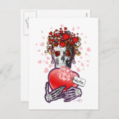 Valentine Liebe Skull Feiertagspostkarte (Vorne/Hinten)