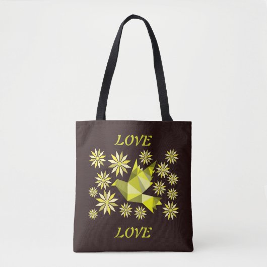 VALENTINE LIEBE Tasche mit kreativem Vogel mit Blu (Vorderseite)