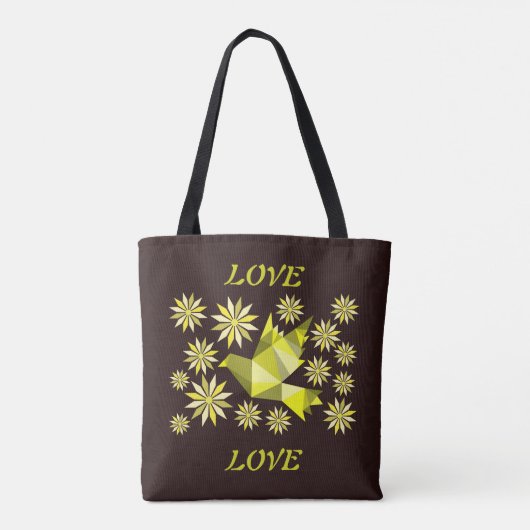 VALENTINE LIEBE Tasche mit kreativem Vogel mit Blu (Rückseite)