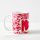 Valentine "Liebe u" Herz Rosa & Weiß Tasse (Links)