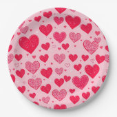 Valentine Liebe-Valentine-Herzen Pappteller (Vorderseite)