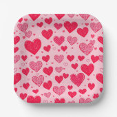Valentine Liebe-Valentine-Herzen Pappteller (Vorderseite)