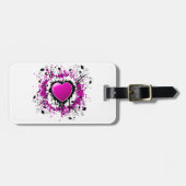 Valentine Lila Heart Gepäckanhänger (Vorderseite horizontal)