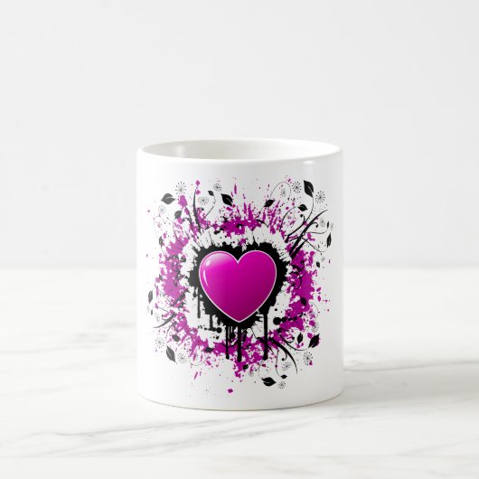 Valentine Lila Heart Kaffeetasse (Mittel)